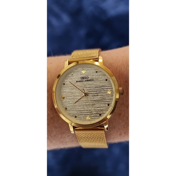 Ibso Boerni Albisino Womens Stainless Steel Gold Watch Adjustable Silver Faced - Picture 7 of 10